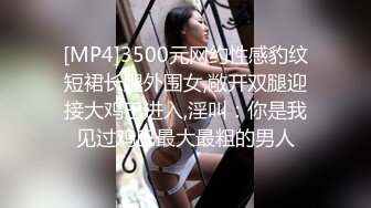 [MP4]3500元网约性感豹纹短裙长腿外围女,敞开双腿迎接大鸡巴进入,淫叫：你是我见过鸡巴最大最粗的男人